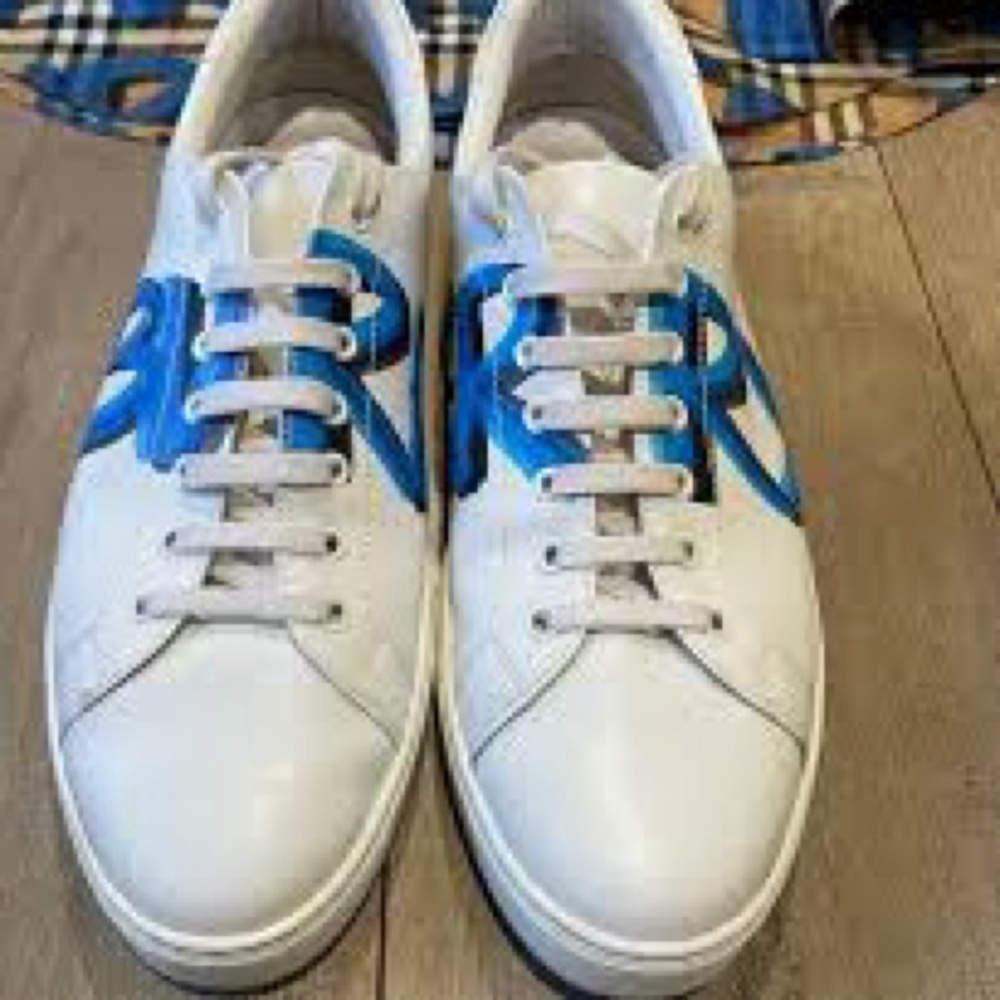 Burberry White and Blue Men's Sneakers